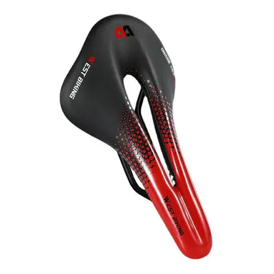 (Black & Red) Bicycle Saddle Waterproof Lightweight Road Mountain