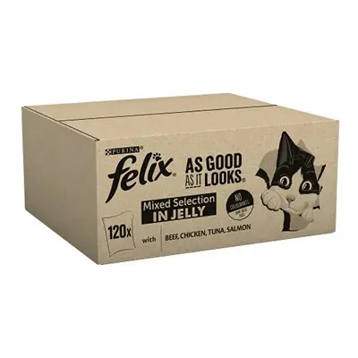 Felix As Good As It Looks Cat Food Mixed, 120x100g (Pack of 1)