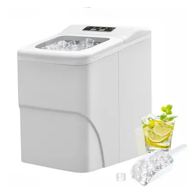 HOMCOM Ice Maker 12kg/24H Production with Scoop Basket for Home Office White