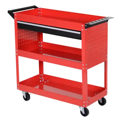 DURHAND 3-tier Tool Trolley Cart Roller Cabinet Garage Workshop with Drawer