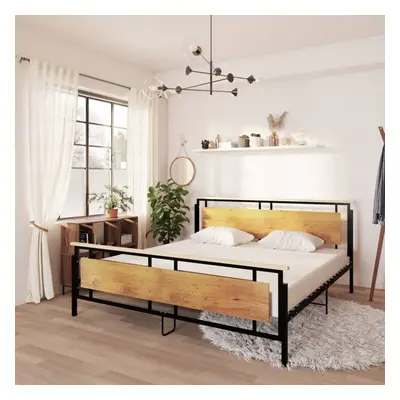 vidaXL Bed Frame Metal 200x200 cm Bedroom Furniture Double Bed Base Bedstead