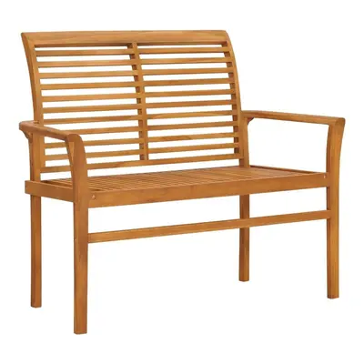 vidaXL Solid Teak Wood Garden Bench 112cm Outdoor Park Patio Chair Seating