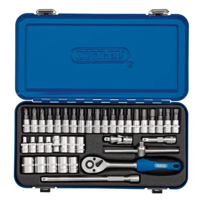 Metric Socket Set in Metal Case, 1/4"" Sq. Dr. (38 Piece)