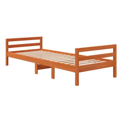 vidaXL Bed Frame Bedroom Bed Base Bedstead Wax Brown 90x200 cm Solid Wood Pine