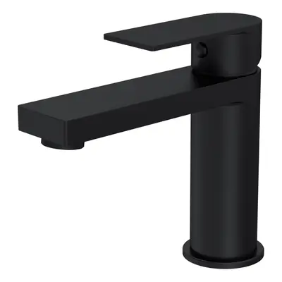 Modern Square Mono Basin Mixer Tap & Push Button Waste - Matt Black - Balterley