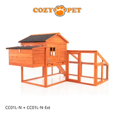 Chicken Coop Cozy Pet Large Extended Run Hen House Poultry Hutch Run CC01L-N+Ext