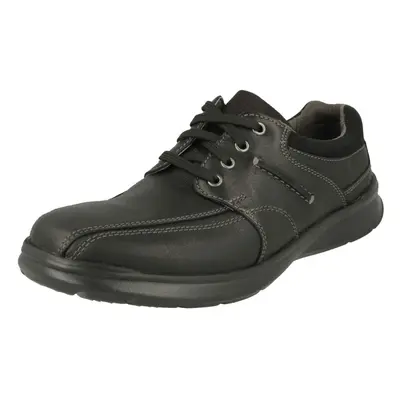 (Black, UK 10.5) Mens Clarks Stitch Detailed Lace Up Shoes Cotrell Walk