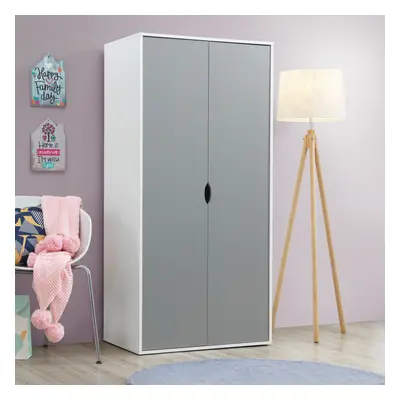 Alton Door Double Wardrobe White & Grey Bedroom Furniture Cupboard