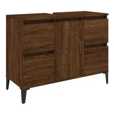 (brown oak) vidaXL Sink Cabinet Vanity Unit Storage Under Sink Cabinet Engineered Wood