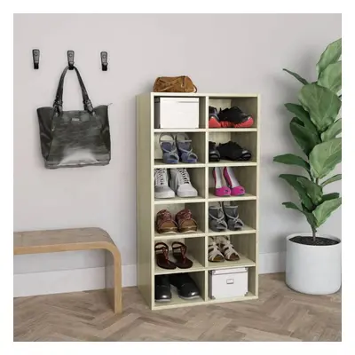 vidaXL Shoe Rack Sonoma Oak Engineered Wood Hallway Entryway Shoe Organiser