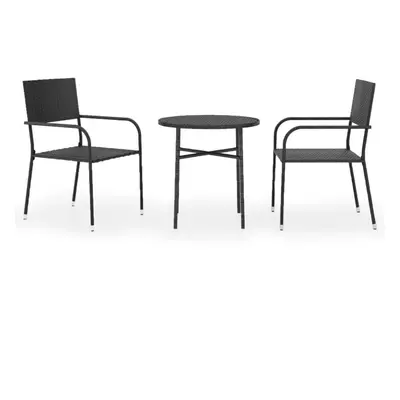 (black) vidaXL Garden Dining Set Piece Poly Rattan Outdoor Furniture Black/Grey