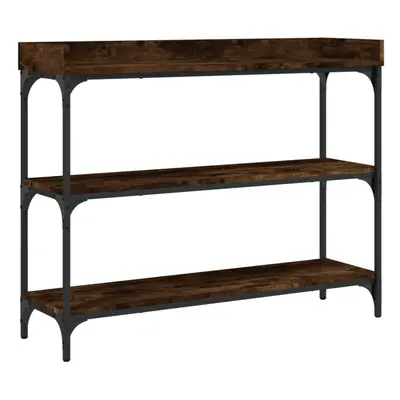 vidaXL Console Table with Shelves Hallway End Table Side Table Smoked Oak