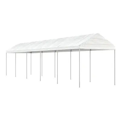 (11.15 x 2.28 x 2.69 m) vidaXL Gazebo Part Tent with Roof Pavilion Outdoor Marquee White Polyeth