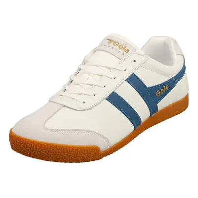 (12) Gola Harrier Mens Classic Trainers in White Blue