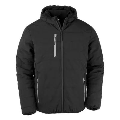 (3XL, Black/Grey) Result Genuine Recycled Mens Compass Padded Winter Jacket