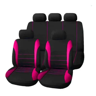 (Rose) 9pcs Universal Car Seat Cover Cloth Art Auto Interior Decoration