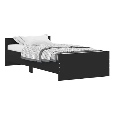 (black, x cm) vidaXL Bed Frame with Headboard and Footboard Mattress Foundation Bed Base