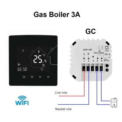 (WIFi-3A-Gas Boiler) Electric Floor Heating Room Thermostat Water Gas Boiler Smart WiFi / Indoor