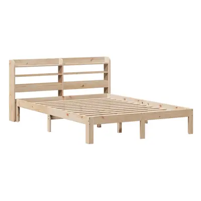 vidaXL Bed Frame with Headboard Bed Base Bedstead 160x200 cm Solid Wood Pine