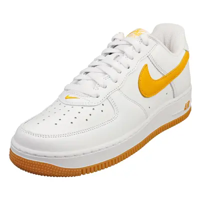 (9) Nike Air Force Low Retro Qs Mens Fashion Trainers in White Gold