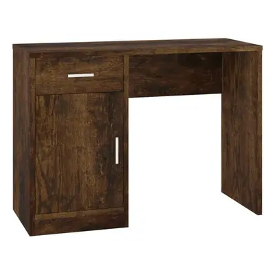 (Smoked oak) vidaXL Desk with Drawer and Cabinet 100x40x73cm PC Writing Table Multi Colours