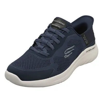 Skechers Slip-ins Bounder 2.0 Vegan Mens Casual Trainers in Navy - UK