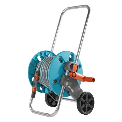 Gardena AquaRoll Hose Trolley Set Turquoise - Space Saving Storage - Easy Use