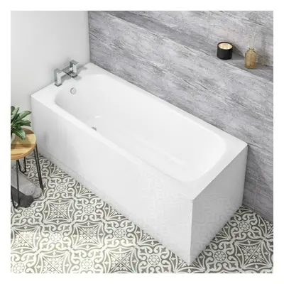 Nes Home 1600mm x 700mm Standard Round Single Ended Bath With Legs White