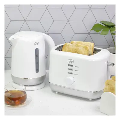 (White) Quest Kettle and Toaster Set / 1.5L Kettle & Slice Toaster