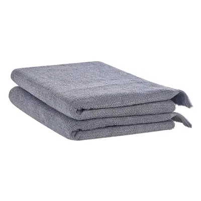 Set of Cotton Terry Towels Grey ATIU