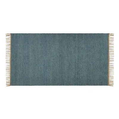 Jute Area Rug x cm Blue LUNIA