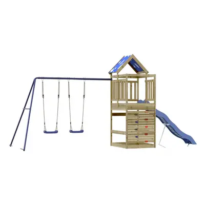 (solid impregnated wood) vidaXL Outdoor Playset Garden Playhouse Playground Equipment Solid Wood