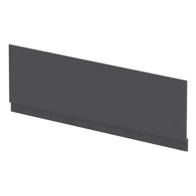 1800mm Edge/Power Straight Front Bath Panel & Plinth - Textured Woodgrain Graphite Grey