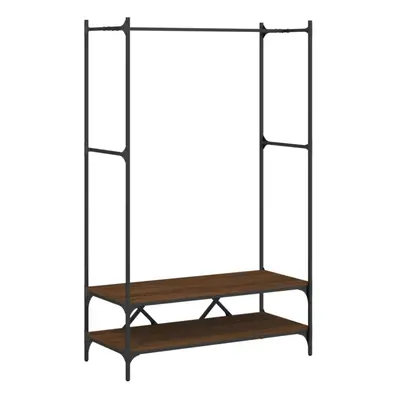 (brown oak) vidaXL Clothes Rack with Shelves Hall Coat Rack Garment Racks Engineered Wood