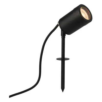 Outdoor IP65 Ground Spike Spotlight - 7W GU10 LED - Satin Black Finish