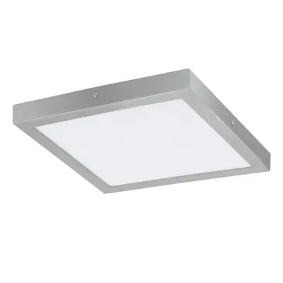 Wall / Ceiling Light Silver 400mm Square Surface Mounted 25W LED 4000K