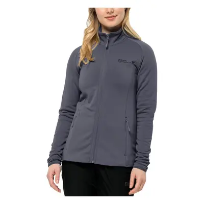 (L, Dolphin) Jack Wolfskin Womens Baisleberg Full Zip Stretch Fleece Jacket