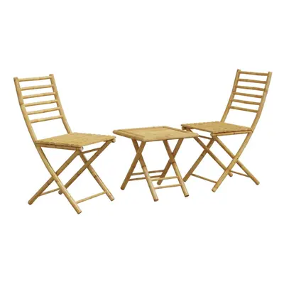 vidaXL Bistro Set Piece Outdoor Bistro Set Garden Table and Chair Bamboo