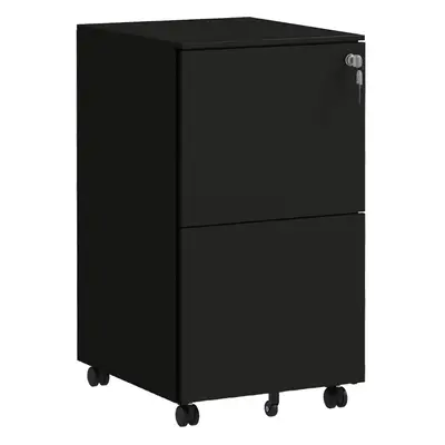 Vinsetto Steel File Cabinet with Lock Hanging Bar for Letter A4 Legal Size Black