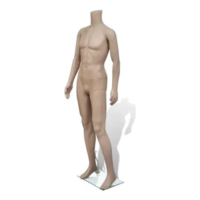 Mannequin Man Without Head Full Body Male Clothes Display with Glass Base