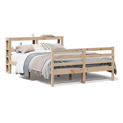 vidaXL Bed Frame with Headboard Bed Base Bedstead 140x200 cm Solid Wood Pine