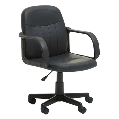 Premier Housewares Black PU Home Office Chair With Flexible Armrest/ Wheel Rolling Base/ Adjusta