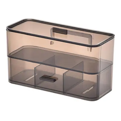 (Black Gray) Cosmetic Organizer Storage Clear Makeup Drawers Holder Case Storage Jewelry Box