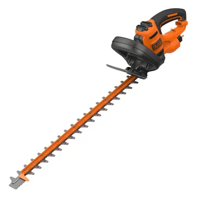 BLACK+DECKER Electric Hedge Trimmer, 60cm Dual Action Asymetric Steel Blades, 35cm Saw Blade for