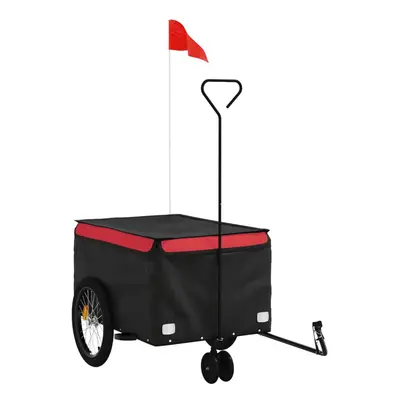 (red, x x cm) vidaXL Bike Cargo Trailer Bike Carriage Bicycle Wagon Trailer with Flag Iron