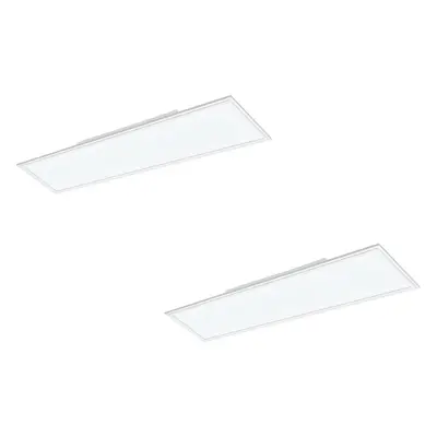 2 PACK Wall / Ceiling Light White Aluminium 1200mm x 300mm Panel 40W LED 4000K