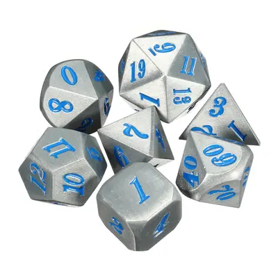 () 7Pc Solid Metal Heavy Dice Set Polyhedral Dices Role Playing Games Gadget RPG