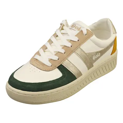 (4) Gola Grandslam Quadrant Womens Casual Trainers in Off White Green