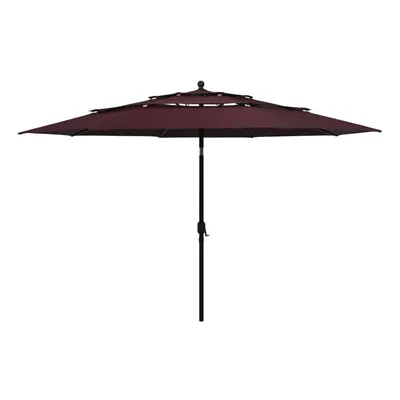 vidaXL 3-Tier Garden Parasol with Aluminium Pole Outdoor Umbrella Bordeaux Red