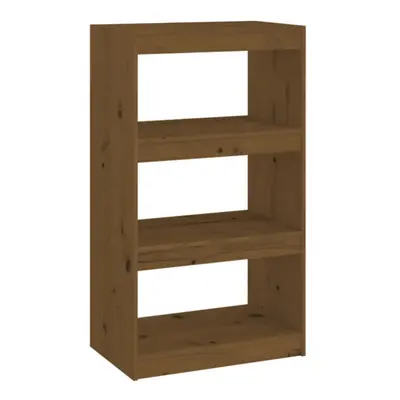 vidaXL Solid Wood Pine Book Cabinet/Room Divider Honey Brown Wooden Furniture